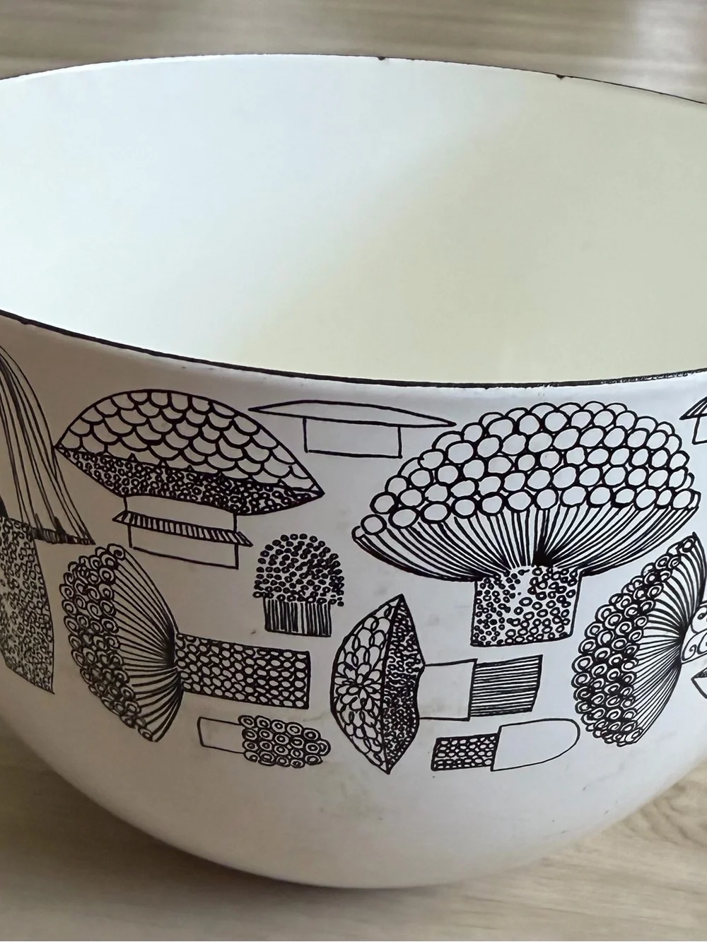 KAJ FRANCK Arabia Enamel Mushroom Bowl Finel Arabia Finland Mid Century Modern